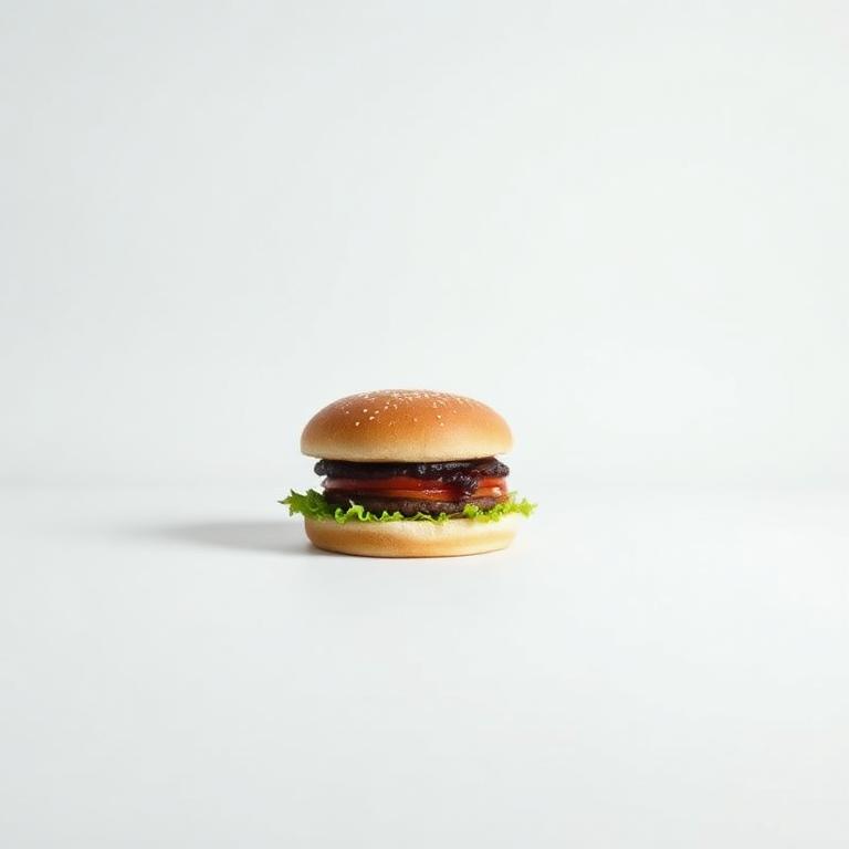 Hamburguesa generada con un comando genérico: plana y sin vida
